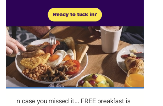 Premier Inn Free Breakfasts